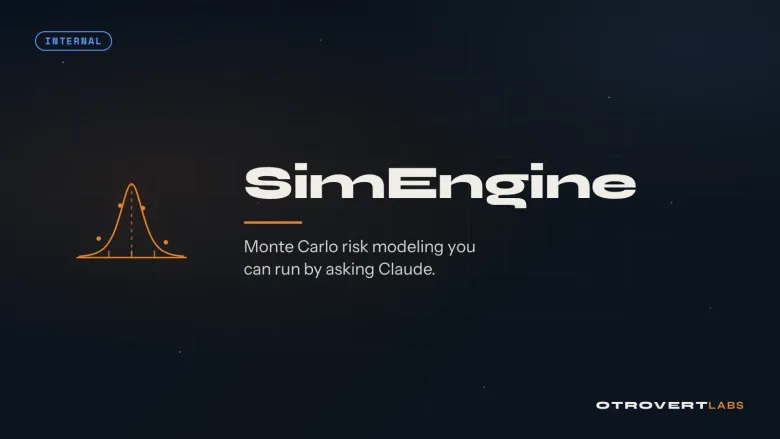 SimEngine title card: a bell curve with sample points