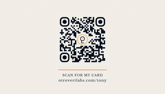 Example Card Pack: the same card's back, with a QR code and the words Scan for my card